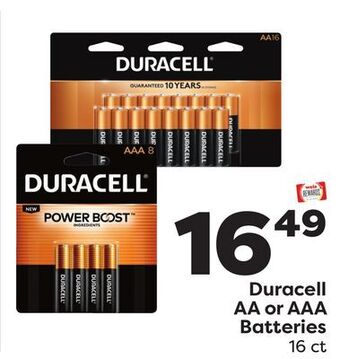 Weis Markets Duracell aa or aaa batteries offer