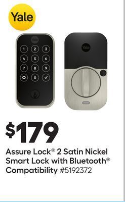 Lowe's Assure lock® 2 satin nickel smart lock with bluetooth® compatibility offer