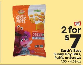 Weis Markets Earth's best sunny day bars, puffs, or straws offer