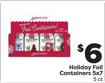 Weis Markets Holiday foil containers 5x7 offer