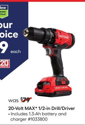 Lowe's 20-volt max f 1/2-in drill/driver offer