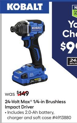 Lowe's 24-volt max c 1/4-in brushless impact driver offer