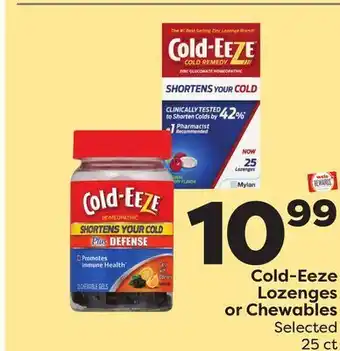 Weis Markets Cold-eeze lozenges or chewables offer