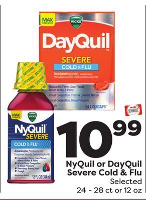 Weis Markets Nyquil or dayquil severe cold & flu offer