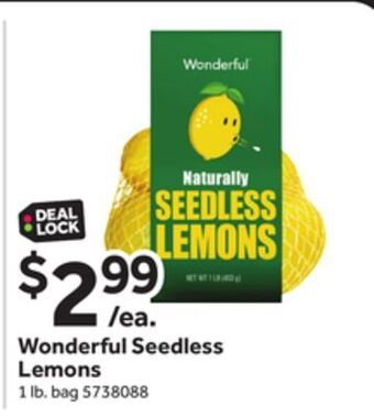 Stop&Shop Wonderful seedless lemons offer