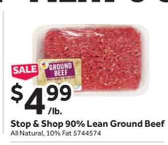 Stop&Shop Stop & shop 90% lean ground beef offer