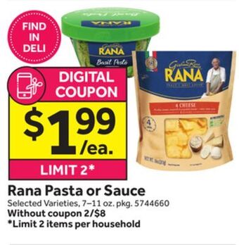Stop&Shop Rana pasta or sauce offer