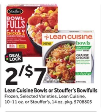 Stop&Shop Lean cuisine bowls or stouffer's bowlfulls offer