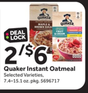 Stop&Shop Quaker instant oatmeal offer
