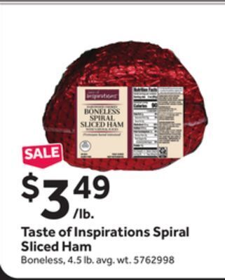 Stop&Shop Taste of inspirations spiral sliced ham offer