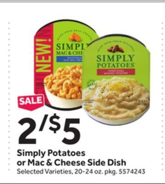 Stop&Shop Simply potatoes or mac & cheese side dish offer