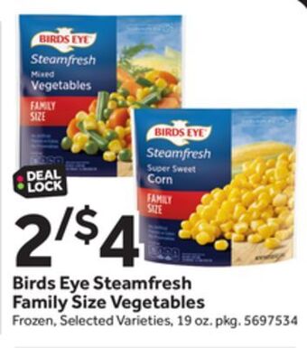 Stop&Shop Birds eye steamfresh family size vegetables offer