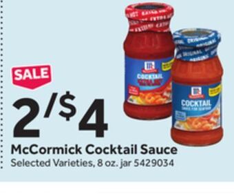 Stop&Shop Mccormick cocktail sauce offer