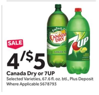 Stop&Shop Canada dry or 7up offer