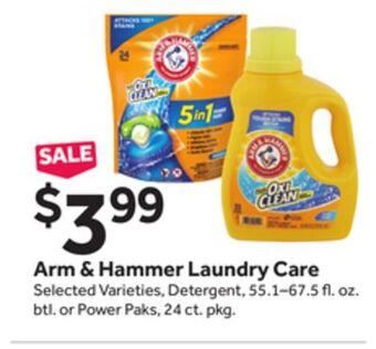 Stop&Shop Arm & hammer laundry care offer