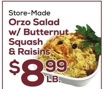 DeCicco & Sons Orzo salad w/butternut squash & raisins offer