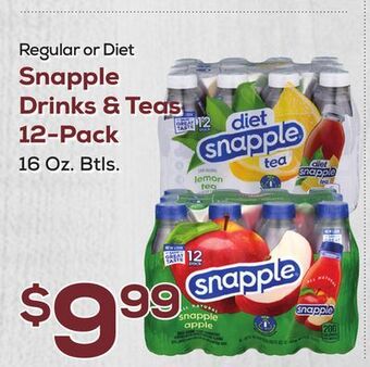 DeCicco & Sons Snapple drinks & teas 12-pack offer