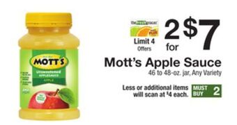 The Fresh Grocer Apple sauce offer