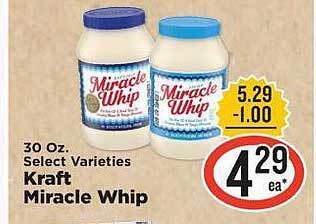 IGA Kraft miracle whip offer