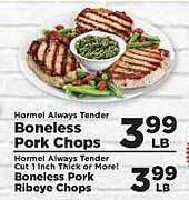 IGA Boneless pork chops offer
