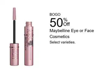 Walgreens Maybelline Eye or Face Cosmetics offer