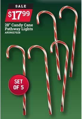 Ace Hardware 28" candy cane pathway lights offer