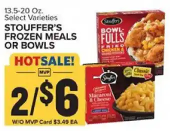 Food Lion Stouffer's Frozen Meals Or Bowls 13.5-20 oz offer