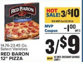 Food Lion Red Baron 12" Pizza 14.76-23.45 oz offer