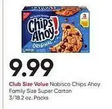 Stater Bros Nabisco chips ahoy family size super carton offer