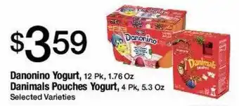 Jons International Danonino yogurt, danimais pouches yogurt offer