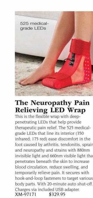 Hammacher Schlemmer The neuropathy pain relieving led wrap offer
