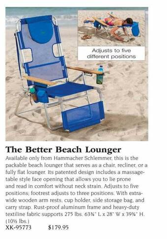 Hammacher Schlemmer The better beach lounger offer