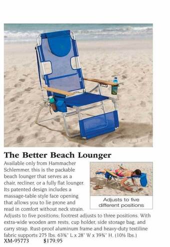 Hammacher Schlemmer The better beach lounger offer