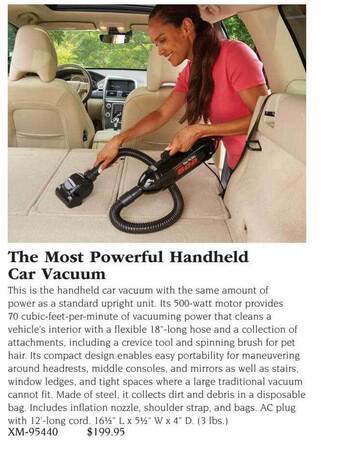 Hammacher Schlemmer The most powerful handheld car vacuum offer