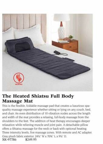 Hammacher Schlemmer The heated shiatsu full body massage mat offer