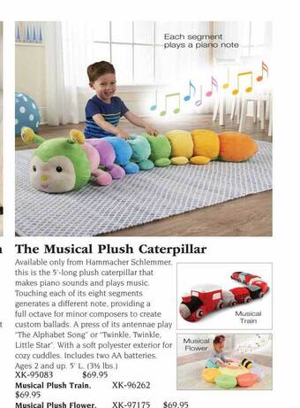 Hammacher Schlemmer The musical plush caterpillar offer