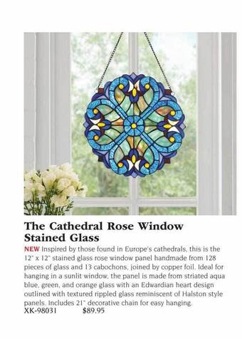 Hammacher Schlemmer The cathedral rose window stained glass offer