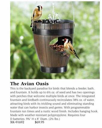Hammacher Schlemmer The avian oasis offer