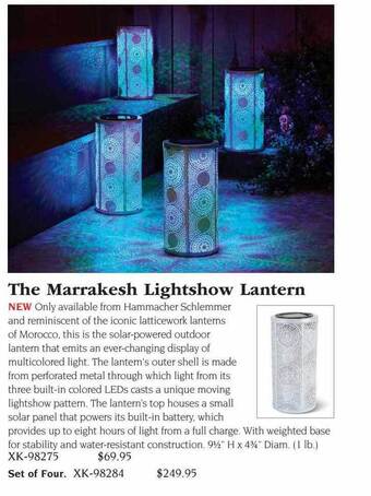 Hammacher Schlemmer The marrakesh lightshow lantern offer