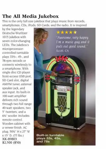 Hammacher Schlemmer The all media jukebox offer