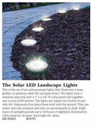 Hammacher Schlemmer The solar led landscape lights offer