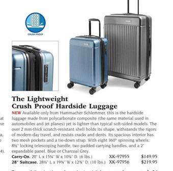Hammacher Schlemmer The lightweight crush proof hardside luggage offer