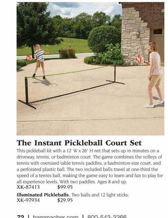 Hammacher Schlemmer The instant pickleball court set offer