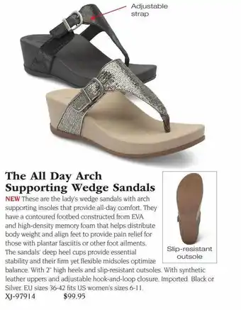 Hammacher Schlemmer The all arch supporting wedge sandals offer
