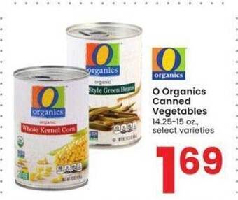 Albertsons O organics canned vegetables offer