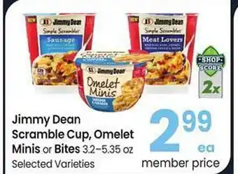 Safeway Jimmy dean scramble cup, omelet minis or bites offer