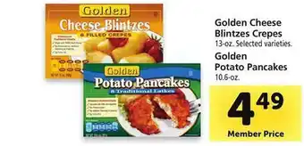 Safeway Golden cheese blintzes crepes or potato pancakes offer