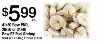 Jons International Raw pnd or raw ez peel shrimp offer