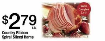 Jons International Country ribbon spiral sliced hams offer