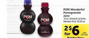 Safeway Pom wonderful pomegranate juice offer